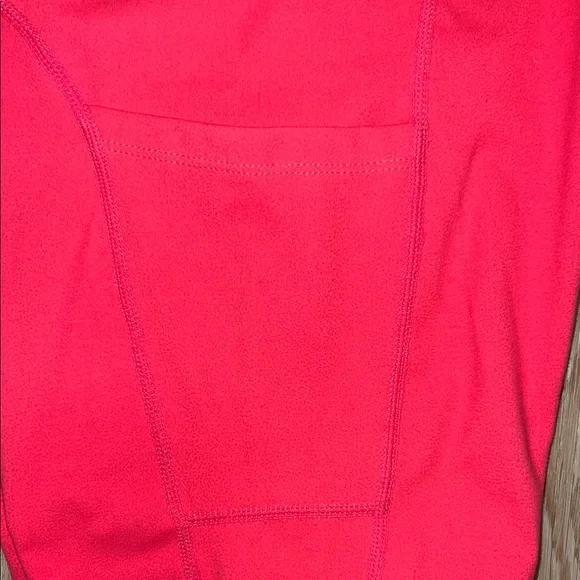 Vibrant Coral High-Waist Capri Leggings with Side Pockets Yoga Tights - Picture 6 of 7